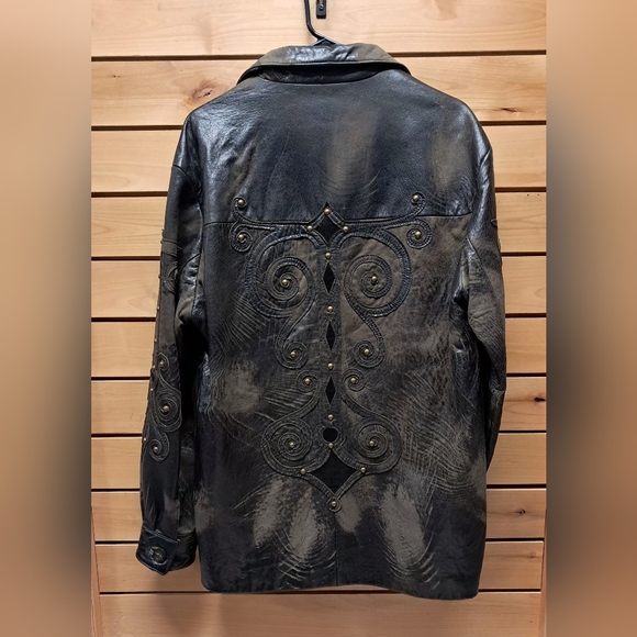 doctrine collection Other - Distressed Leather Studded Moto Jacket Size M